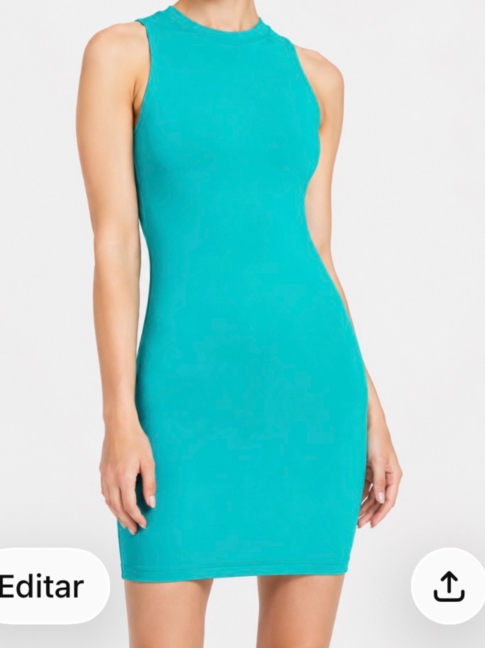 bebe Sleeveless Turquoise Bodycon Midi Dress